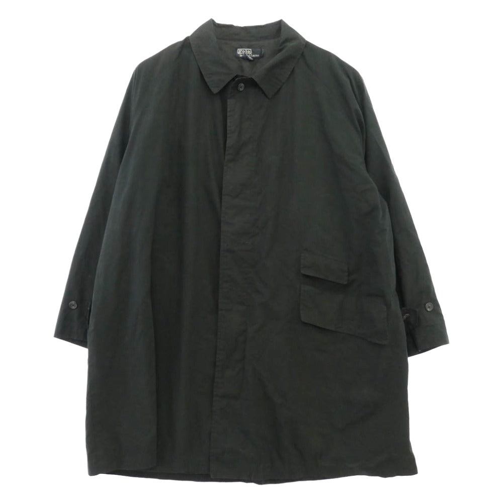 POLO RALPH LAUREN ポロ・ラルフローレン 90s コットン ロング ステンカラーコート ブラック系 XL【中古】