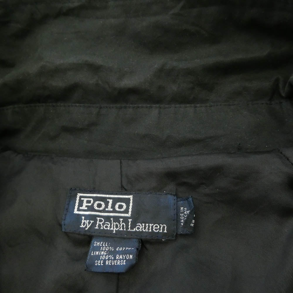 POLO RALPH LAUREN ポロ・ラルフローレン 90s コットン ロング ステンカラーコート ブラック系 XL【中古】