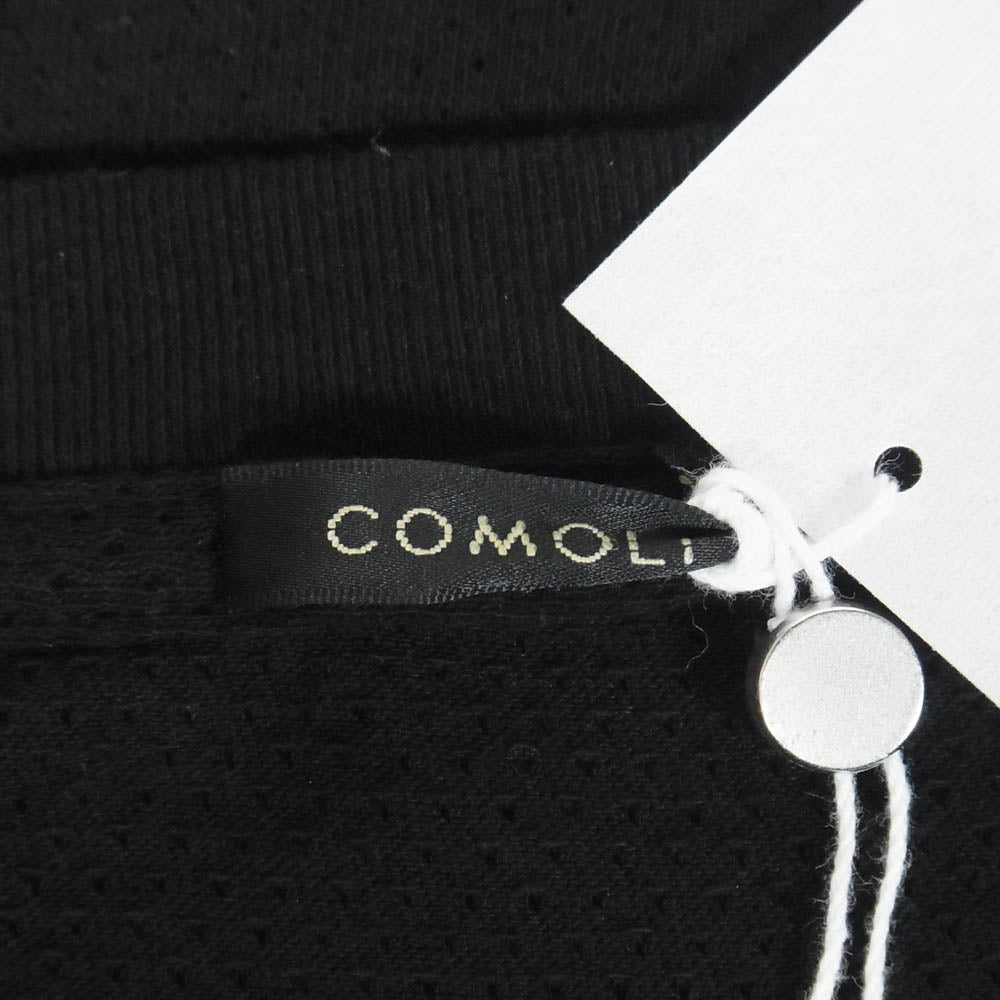 COMOLI コモリ B01-05036 コットン メッシュ 半袖 Tシャツ ブラック系 3【中古】