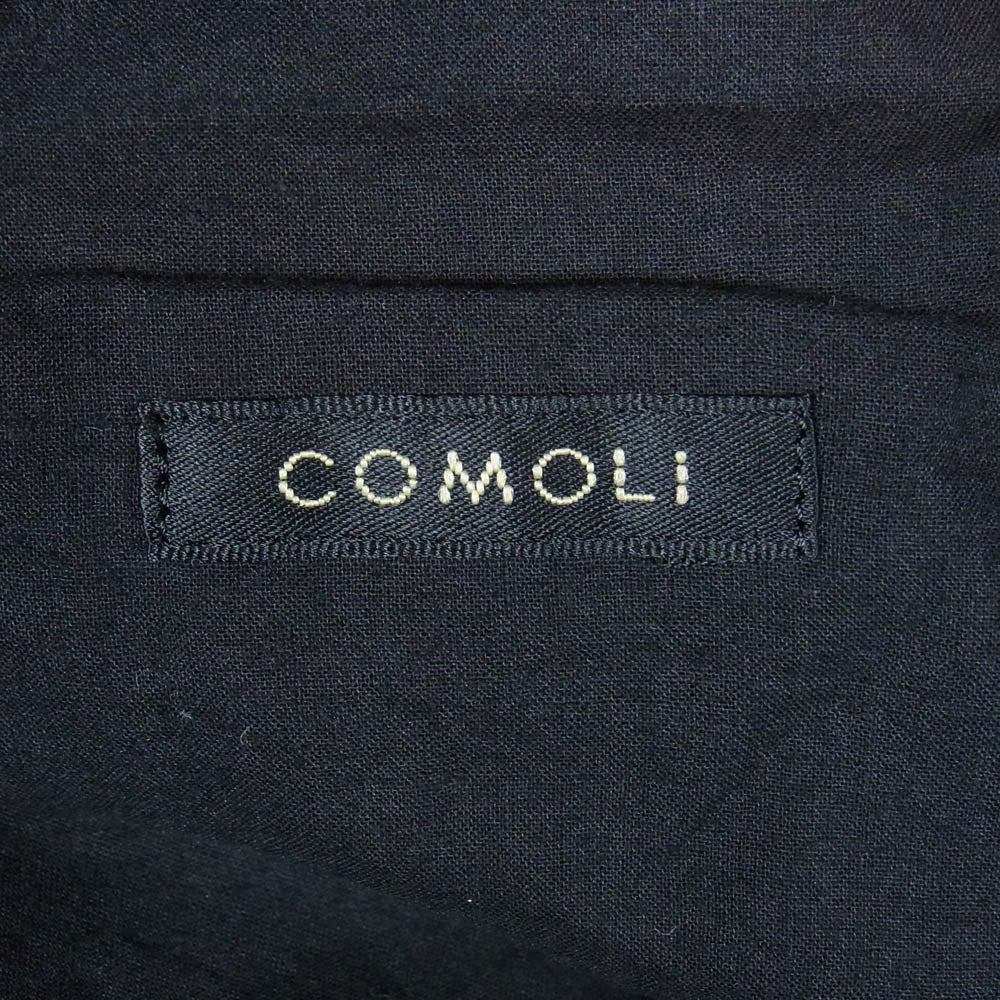 COMOLI コモリ 25SS B01-01009 カナパ スタンドカラー 長袖 シャツ ジャケット ブラック系 2【中古】