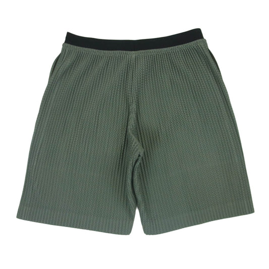 HOMME PLISSE ISSEY MIYAKE オム プリッセ イッセイミヤケ hp71jf149 プリーツ イージー ショーツ ショート パンツ グレー系 グリーン系 グレイッシュグリーン系 3【中古】