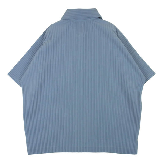 HOMME PLISSE ISSEY MIYAKE オム プリッセ イッセイミヤケ hp91jm125 プリーツ 半袖 プルオーバー シャツ ブルー系 グレイッシュライトブルー系 2【中古】
