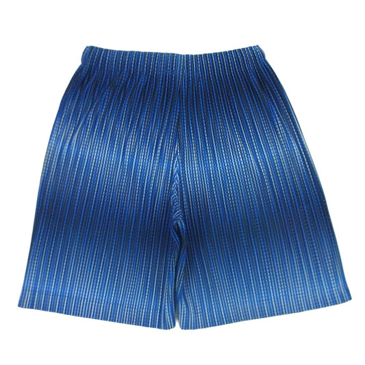 HOMME PLISSE ISSEY MIYAKE オム プリッセ イッセイミヤケ hp11jf218 総柄 プリーツ イージー ショーツ ショート パンツ ブルー系 ホワイト系 ブラック系 2【中古】