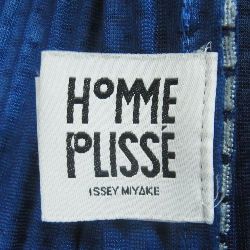 HOMME PLISSE ISSEY MIYAKE オム プリッセ イッセイミヤケ hp11jf218 総柄 プリーツ イージー ショーツ ショート パンツ ブルー系 ホワイト系 ブラック系 2【中古】