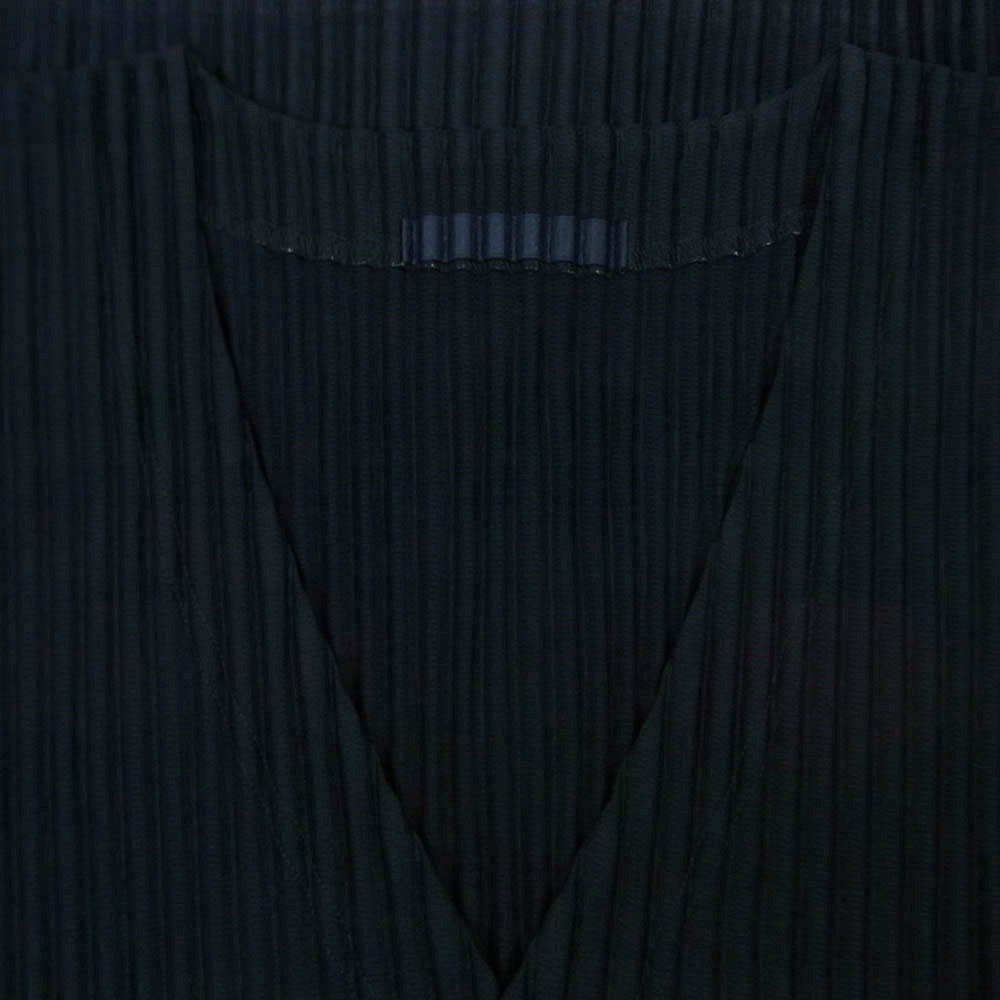 HOMME PLISSE ISSEY MIYAKE オム プリッセ イッセイミヤケ hp55jl141 プリーツ Vネック カーディガン ダークネイビー系 3【中古】