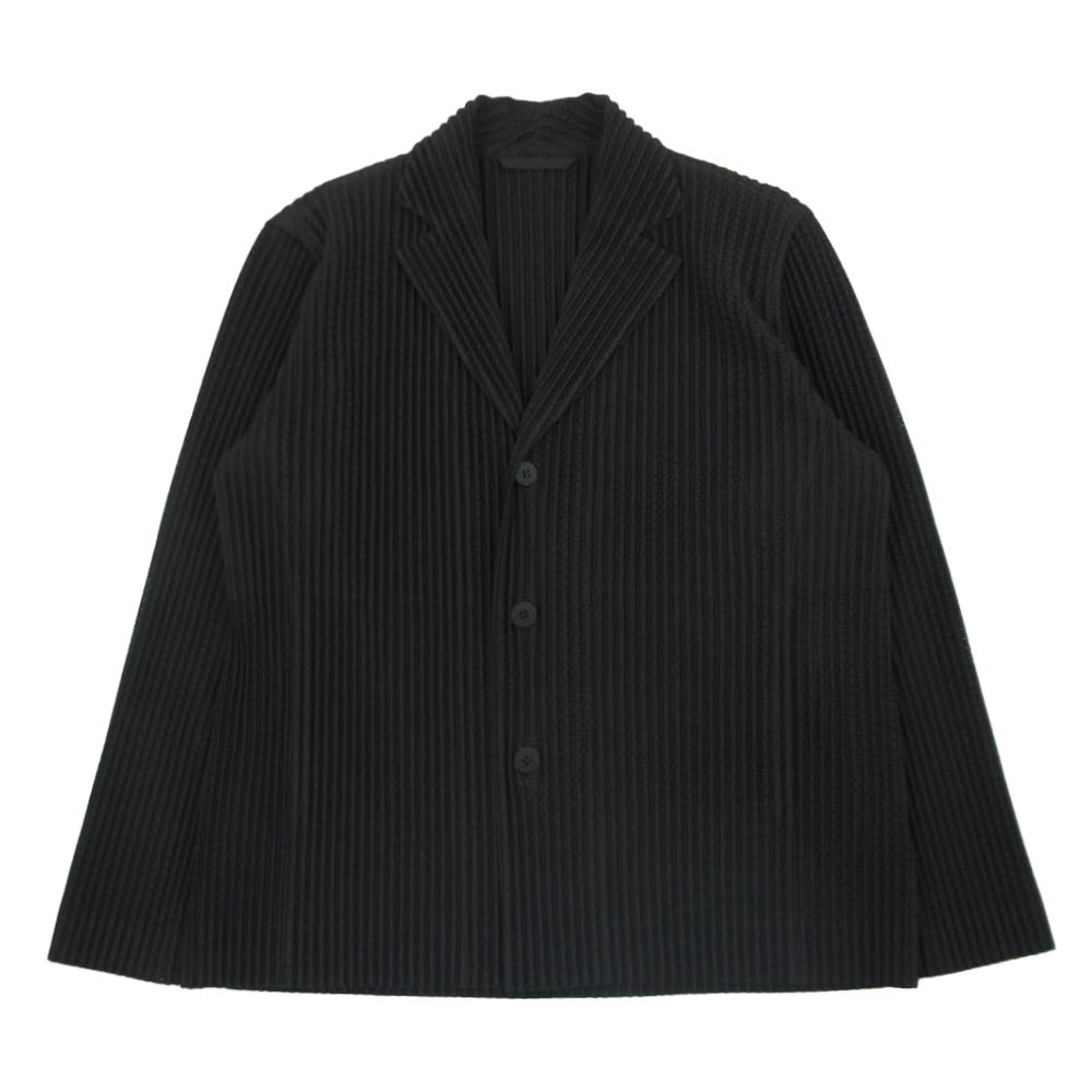 HOMME PLISSE ISSEY MIYAKE オム プリッセ イッセイミヤケ hp91jd150 3ボタン プリーツ ジャケット ダークブラウン系 グレイッシュダークブラウン系 2【中古】