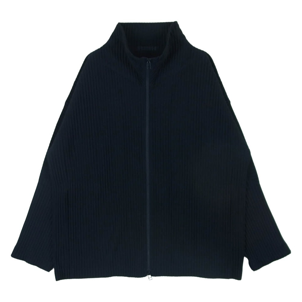 HOMME PLISSE ISSEY MIYAKE オム プリッセ イッセイミヤケ hp55jl140 プリーツ ダブルジップ ジップアップ ブルゾン シャツ ジャケット ダークネイビー系 3【中古】