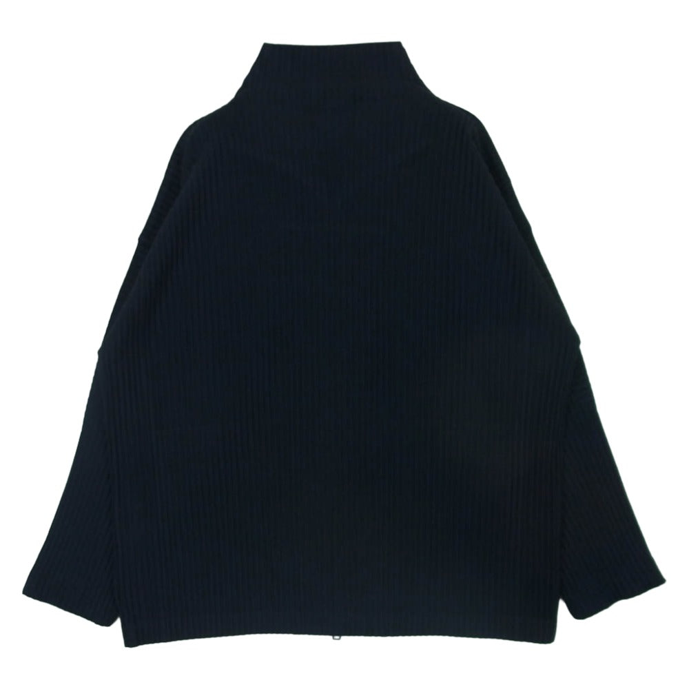 HOMME PLISSE ISSEY MIYAKE オム プリッセ イッセイミヤケ hp55jl140 プリーツ ダブルジップ ジップアップ ブルゾン シャツ ジャケット ダークネイビー系 3【中古】
