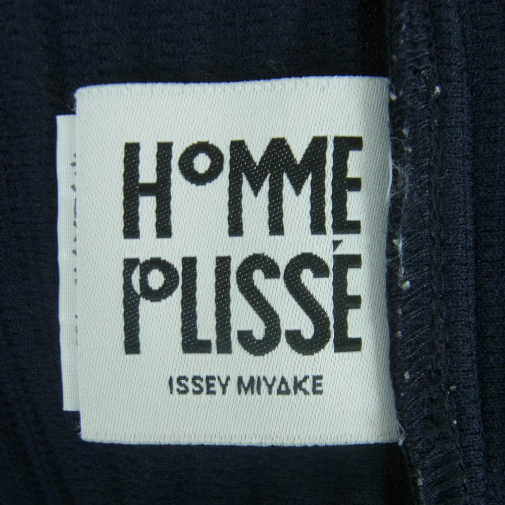 HOMME PLISSE ISSEY MIYAKE オム プリッセ イッセイミヤケ hp55jl140 プリーツ ダブルジップ ジップアップ ブルゾン シャツ ジャケット ダークネイビー系 3【中古】