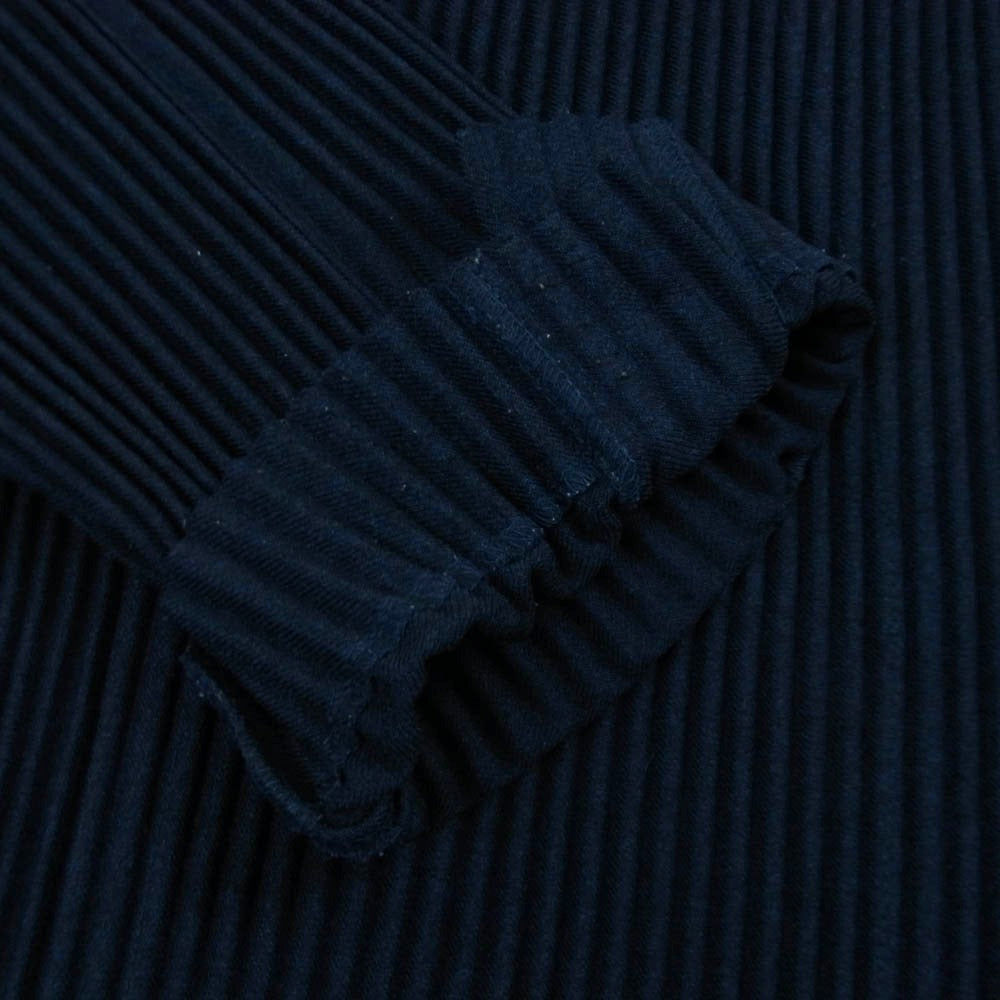 HOMME PLISSE ISSEY MIYAKE オム プリッセ イッセイミヤケ 20AW hp03fd003 WOOL LIKE LIGHT プリーツ ノーカラー ジャケット ネイビー系 2【中古】