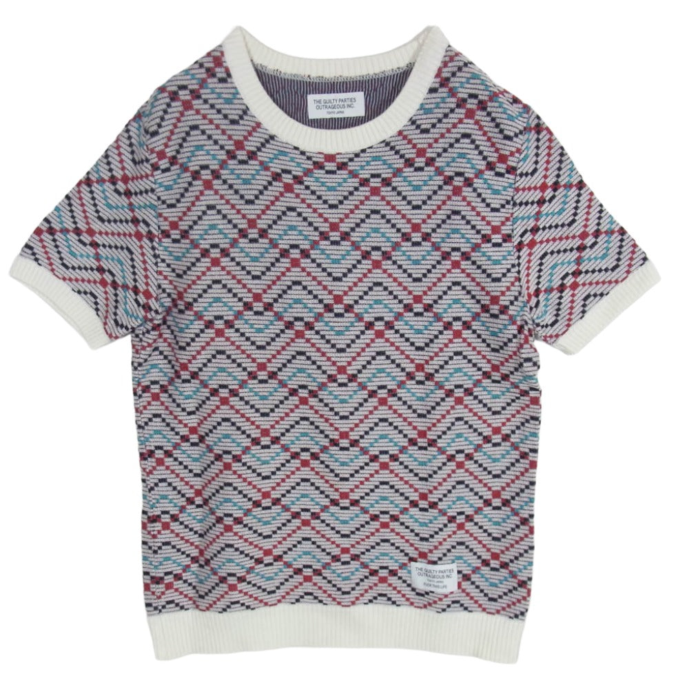 WACKO MARIA ワコマリア 14SS 14SS-KNT-36 半袖 コットン サマーニット マルチカラー系 M【美品】【中古】