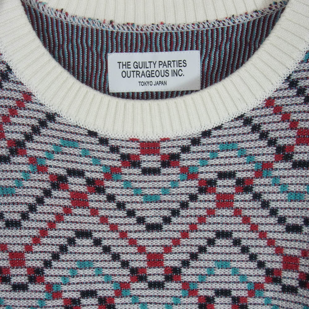 WACKO MARIA ワコマリア 14SS 14SS-KNT-36 半袖 コットン サマーニット マルチカラー系 M【美品】【中古】