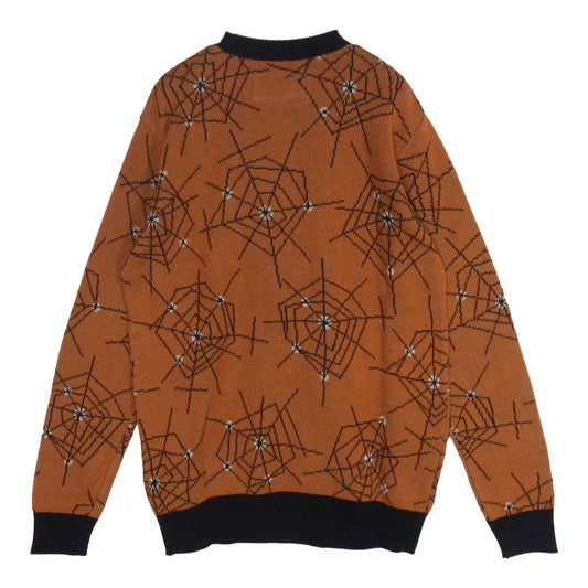 WACKO MARIA ワコマリア 17AW 17FW-WMK-KN14 Atomic Spider Jacquard-Knit Cotton Sweater アトミック スパイダー ジャガード ニット コットン セーター オレンジ系 S【美品】【中古】