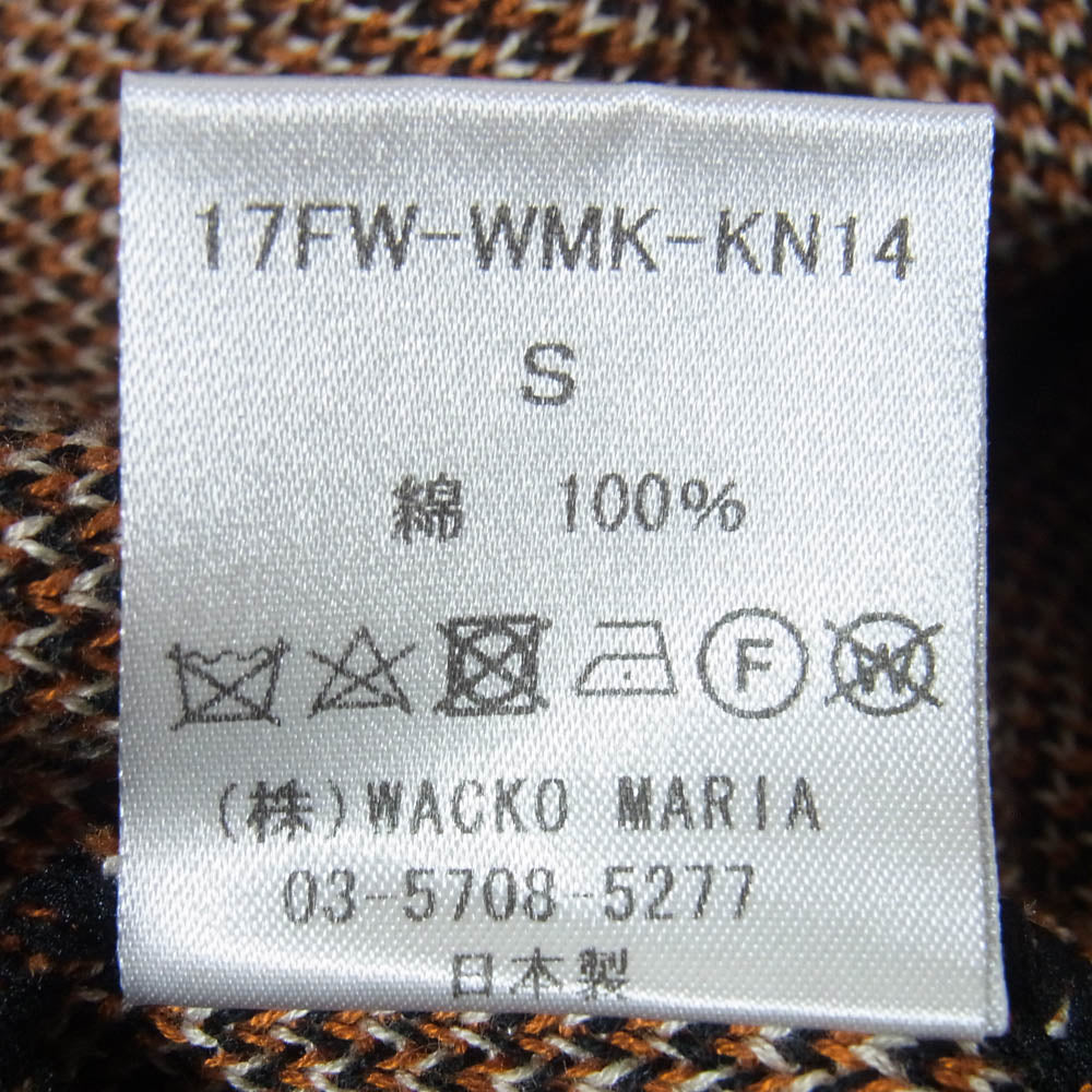 WACKO MARIA ワコマリア 17AW 17FW-WMK-KN14 Atomic Spider Jacquard-Knit Cotton Sweater アトミック スパイダー ジャガード ニット コットン セーター オレンジ系 S【美品】【中古】