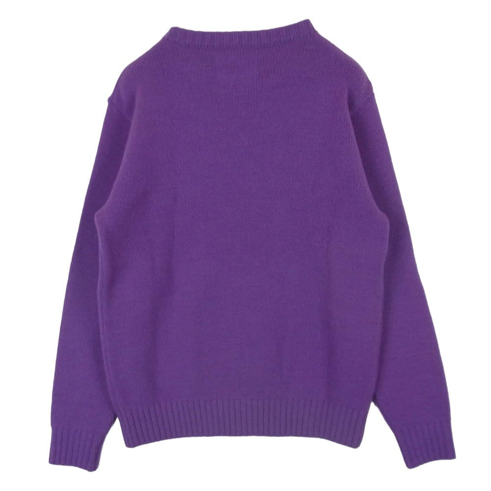 WACKO MARIA ワコマリア 22SS 22SS-WMK-KN01 CLASSIC CREW NECK SWEATER クラシック クルーネック ウール ニット セーター パープル系 S【美品】【中古】