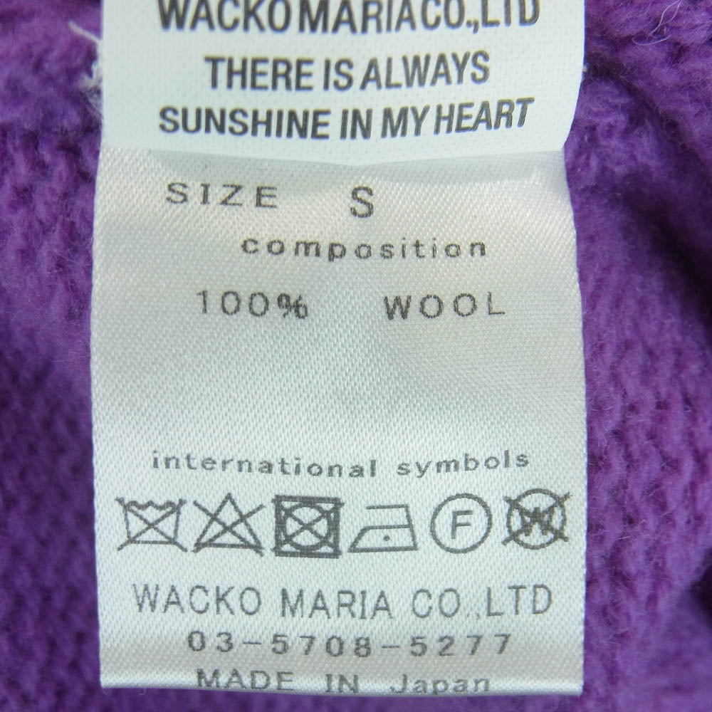 WACKO MARIA ワコマリア 22SS 22SS-WMK-KN01 CLASSIC CREW NECK SWEATER クラシック クルーネック ウール ニット セーター パープル系 S【美品】【中古】