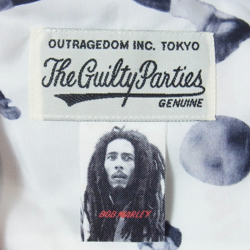 WACKO MARIA ワコマリア 20SS BOBMARLEY-WM-HI04 × BOB MARLEY S/S HAWAIIAN SHIRT ボブマーリー 総柄 半袖 ハワイアンシャツ アロハシャツ ホワイト系 S【新古品】【未使用】【中古】