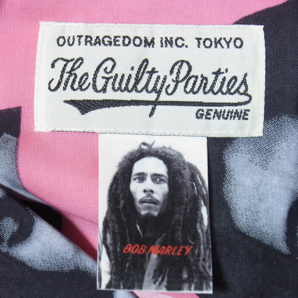 WACKO MARIA ワコマリア 20SS BOBMARLEY-WM-HI03 × BOB MARLEY S/S HAWAIIAN SHIRT ボブマーリー 総柄 半袖 ハワイアンシャツ アロハシャツ ピンク系 S【新古品】【未使用】【中古】