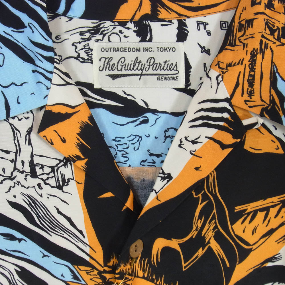 WACKO MARIA ワコマリア 21SS 21SS-WMS-HI01 HAWAIIAN SHIRT S/S エロホラーゾンビ 総柄 オープンカラー 半袖 ハワイアンシャツ アロハシャツ アイボリー M【新古品】【未使用】【中古】