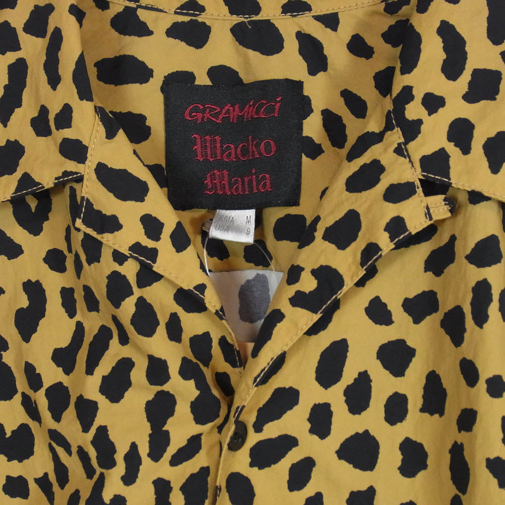 WACKO MARIA ワコマリア Gramicci グラミチ 23SS GMJ3-S3021 ×GRAMICCI OPEN COLLAR SHIRT グラミチ レオパード オープンカラー ナイロン 半袖 アロハシャツ ベージュ系 M【美品】【中古】