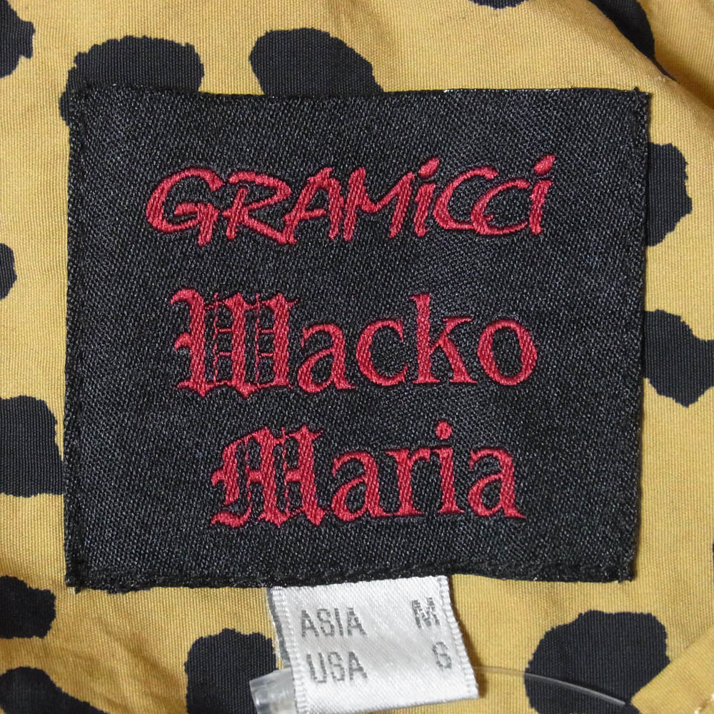 WACKO MARIA ワコマリア Gramicci グラミチ 23SS GMJ3-S3021 ×GRAMICCI OPEN COLLAR SHIRT グラミチ レオパード オープンカラー ナイロン 半袖 アロハシャツ ベージュ系 M【美品】【中古】