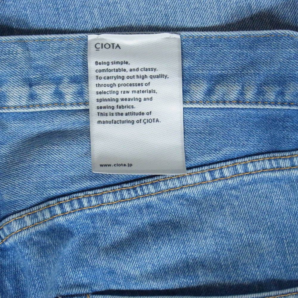シオタ PTM1STB Straight 5 Pocket Pants ストレート 5ポケット パンツ 32 インディゴブルー系 32【中古】