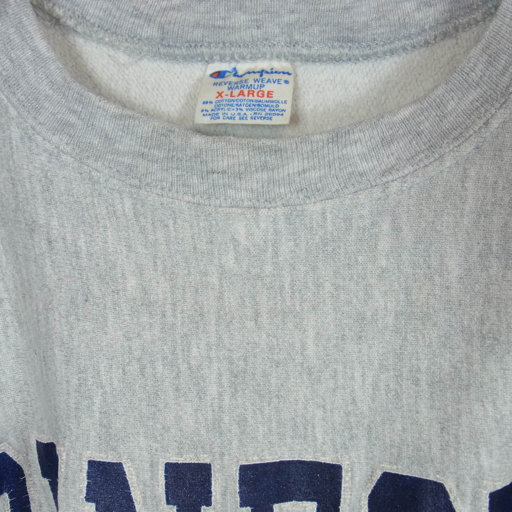 Champion チャンピオン REVERSE WEAVE 80s トリコタグ後期 ヴィンテージ リバースウィーブ USA製 GENESEO カレッジプリント スウェット トレーナー グレー系 XL【中古】