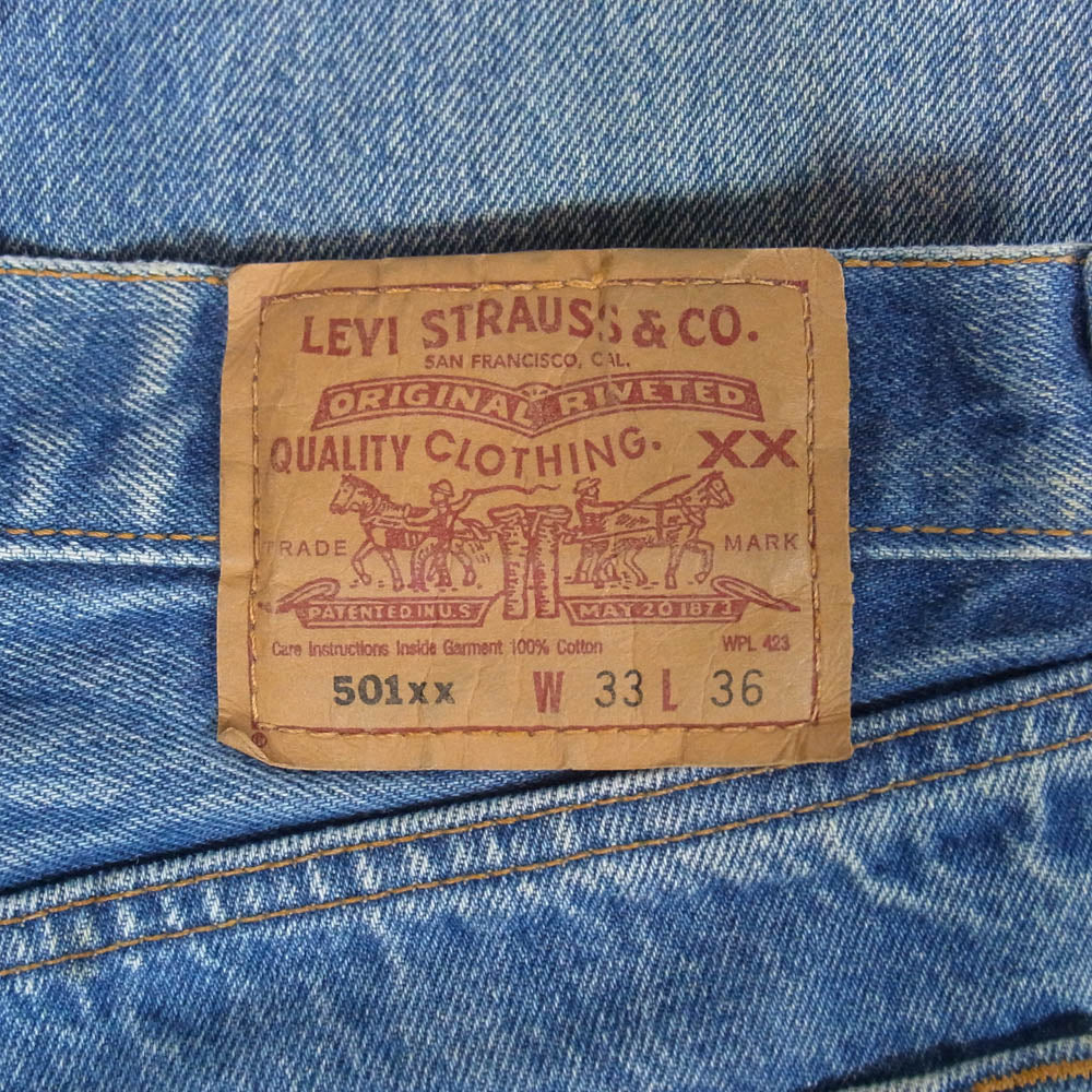 Levi's リーバイス 501-0000 00s メキシコ製 ボタン裏刻印190 501 レギュラー ボタンフライ ジーンズ デニム パンツ W33 L36 インディゴブルー系 33【中古】