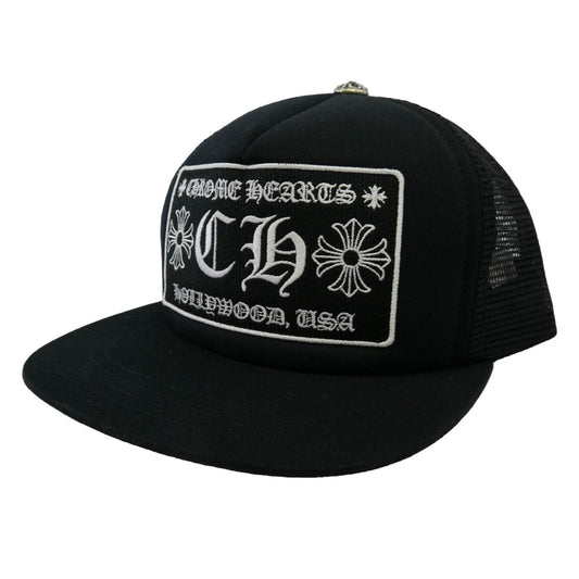 CHROME HEARTS クロムハーツ（原本無） CHトラッカー キャップ CHワッペン クロスボール メッシュキャップ ブラック ブラック系 51-61【極上美品】【中古】
