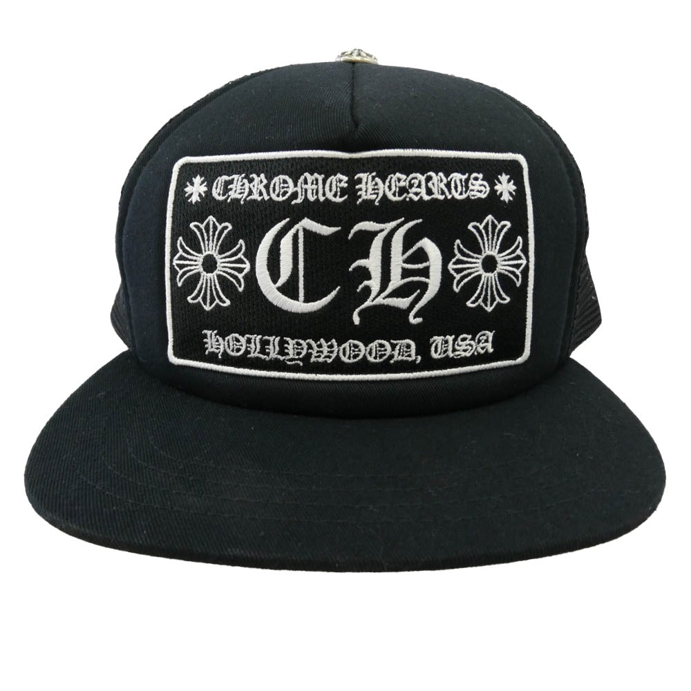 CHROME HEARTS クロムハーツ（原本無） CHトラッカー キャップ CHワッペン クロスボール メッシュキャップ ブラック ブラック系 51-61【極上美品】【中古】