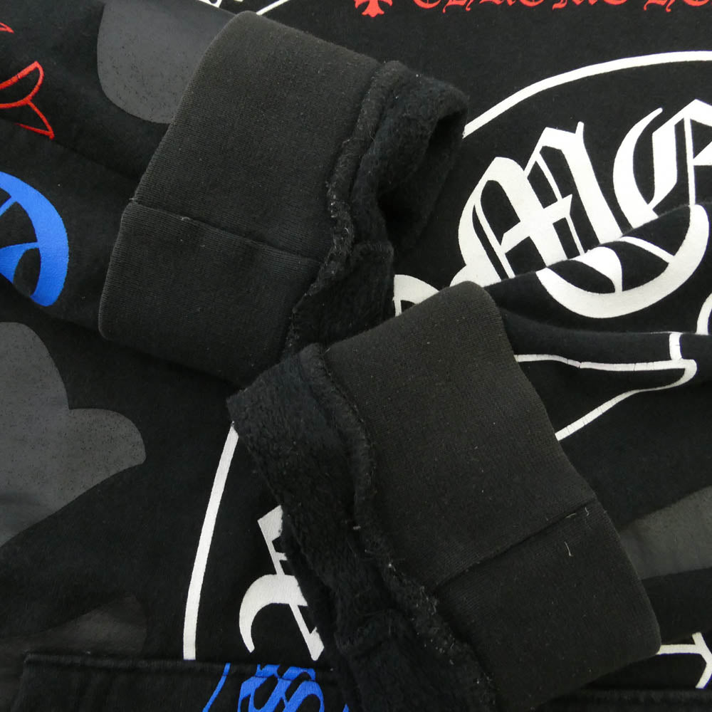 CHROME HEARTS クロムハーツ（原本無） STENCIL HOODIE ステンシル プリント フーディ スウェット パーカー ブラック L ブラック系 L【中古】