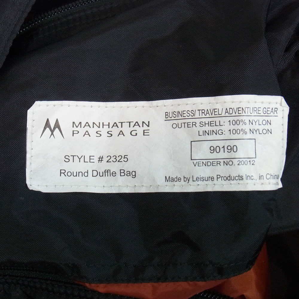 Manhattan Portage マンハッタンポーテージ 2325 ラウンド ダッフル ボストン ショルダーバッグ ブラック系【中古】