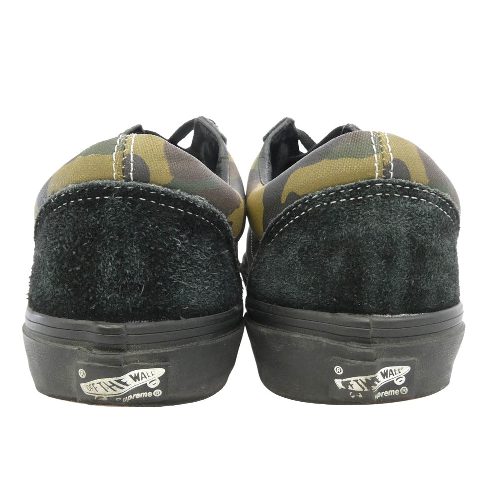 Supreme シュプリーム 15SS 2015SS0319020 x Vans Camo Old Skool バンズ カモ オールド スクール ローカット スニーカー ウッドランドカモ グリーン ブラック系 カーキ系 27cm【中古】