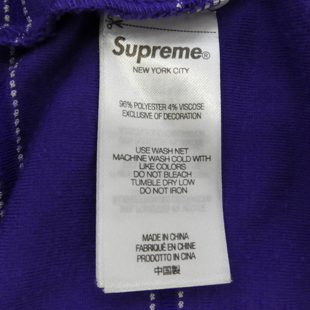 Supreme シュプリーム 25SS × Umbro Stripe Soccer Jersey アンブロ ストライプ サッカー ジャージ 半袖 ゲーム Tシャツ カットソー パープル系 US M【中古】