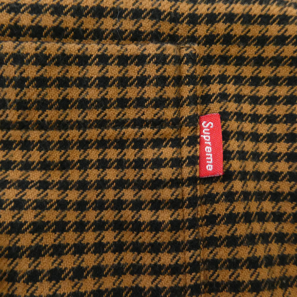 Supreme シュプリーム 16AW Houndstooth Flannel Shirt ハウンドトゥース コットン フランネル 長袖シャツ ブラウン ブラウン系 M【中古】