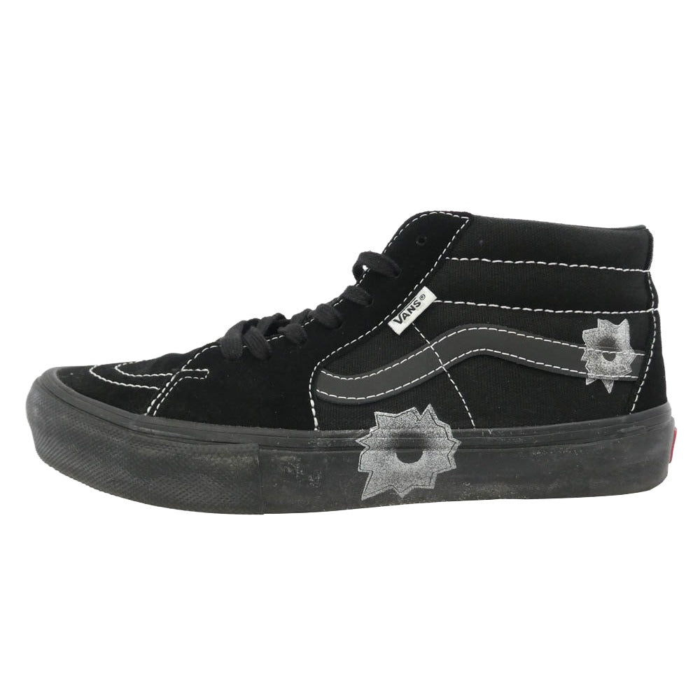 Supreme シュプリーム 25SS VN0A5KS1BLK × Nate Lowman Vans Skate Grosso Mid Bullet Hole Black ネイトロウマン バンズ スケート グロッソ ミッド バレットホール ミッドカット スニーカー ブラック ブラック系 26.5cm【中古】