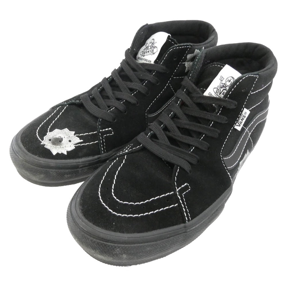 Supreme シュプリーム 25SS VN0A5KS1BLK × Nate Lowman Vans Skate Grosso Mid Bullet Hole Black ネイトロウマン バンズ スケート グロッソ ミッド バレットホール ミッドカット スニーカー ブラック ブラック系 26.5cm【中古】