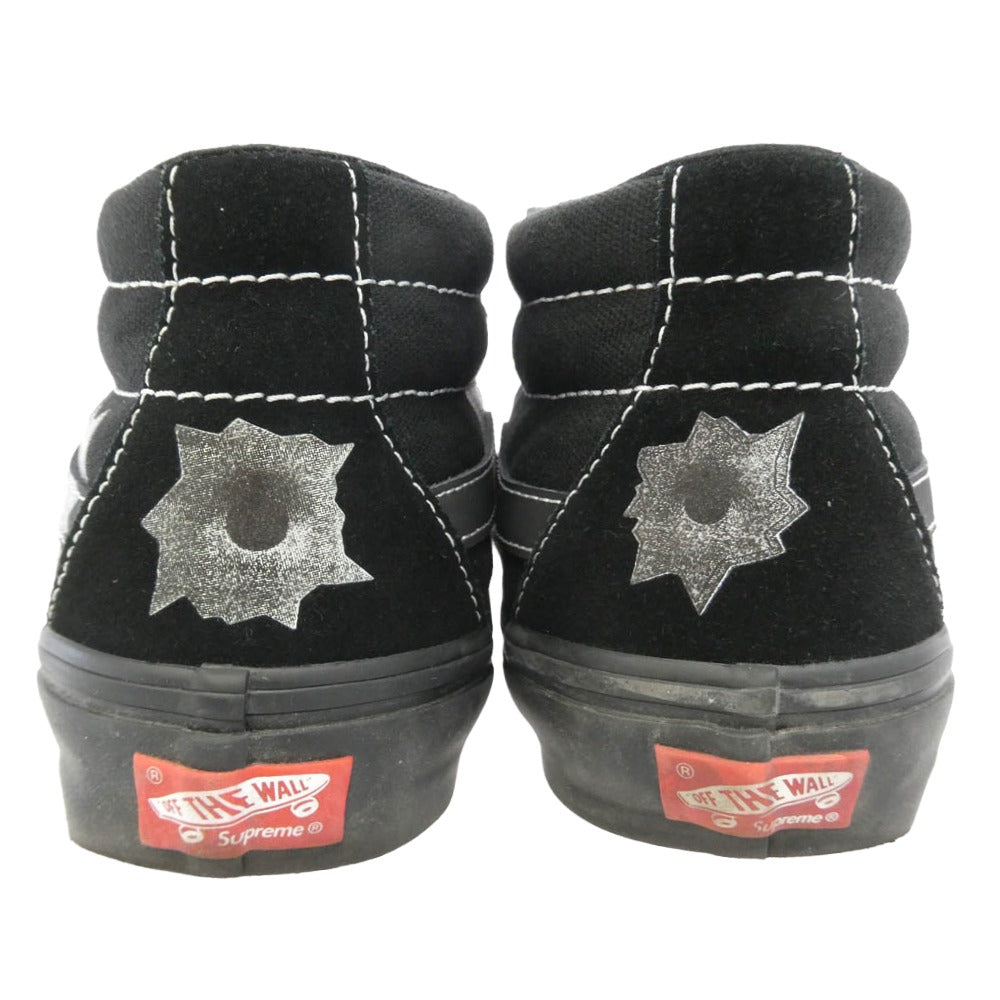 Supreme シュプリーム 25SS VN0A5KS1BLK × Nate Lowman Vans Skate Grosso Mid Bullet Hole Black ネイトロウマン バンズ スケート グロッソ ミッド バレットホール ミッドカット スニーカー ブラック ブラック系 26.5cm【中古】