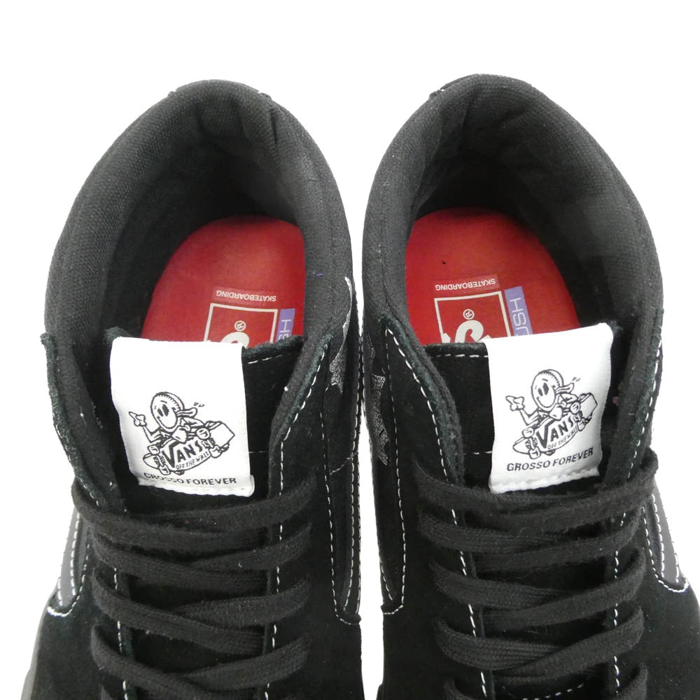 Supreme シュプリーム 25SS VN0A5KS1BLK × Nate Lowman Vans Skate Grosso Mid Bullet Hole Black ネイトロウマン バンズ スケート グロッソ ミッド バレットホール ミッドカット スニーカー ブラック ブラック系 26.5cm【中古】
