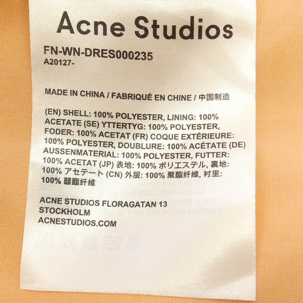 ACNE STUDIOS アクネストゥディオズ DRES000235 ノースリーブ ワンピース オレンジ系 38【中古】