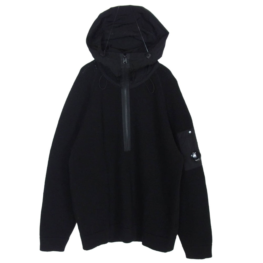 C.P.Company シーピーカンパニー 17CMKN244A110149M ナイロン ウール ニット パーカー ブラック系 M【中古】