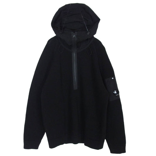 C.P.Company シーピーカンパニー 17CMKN244A110149M ナイロン ウール ニット パーカー ブラック系 M【中古】