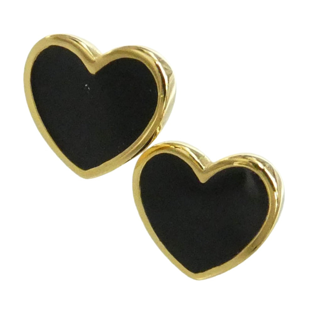 バックレス AW-MRHT-YG Amity Noir Heart Gold アミティ ブラック ハート キャッチレス ピアス ブラック系 ゴールド系【中古】