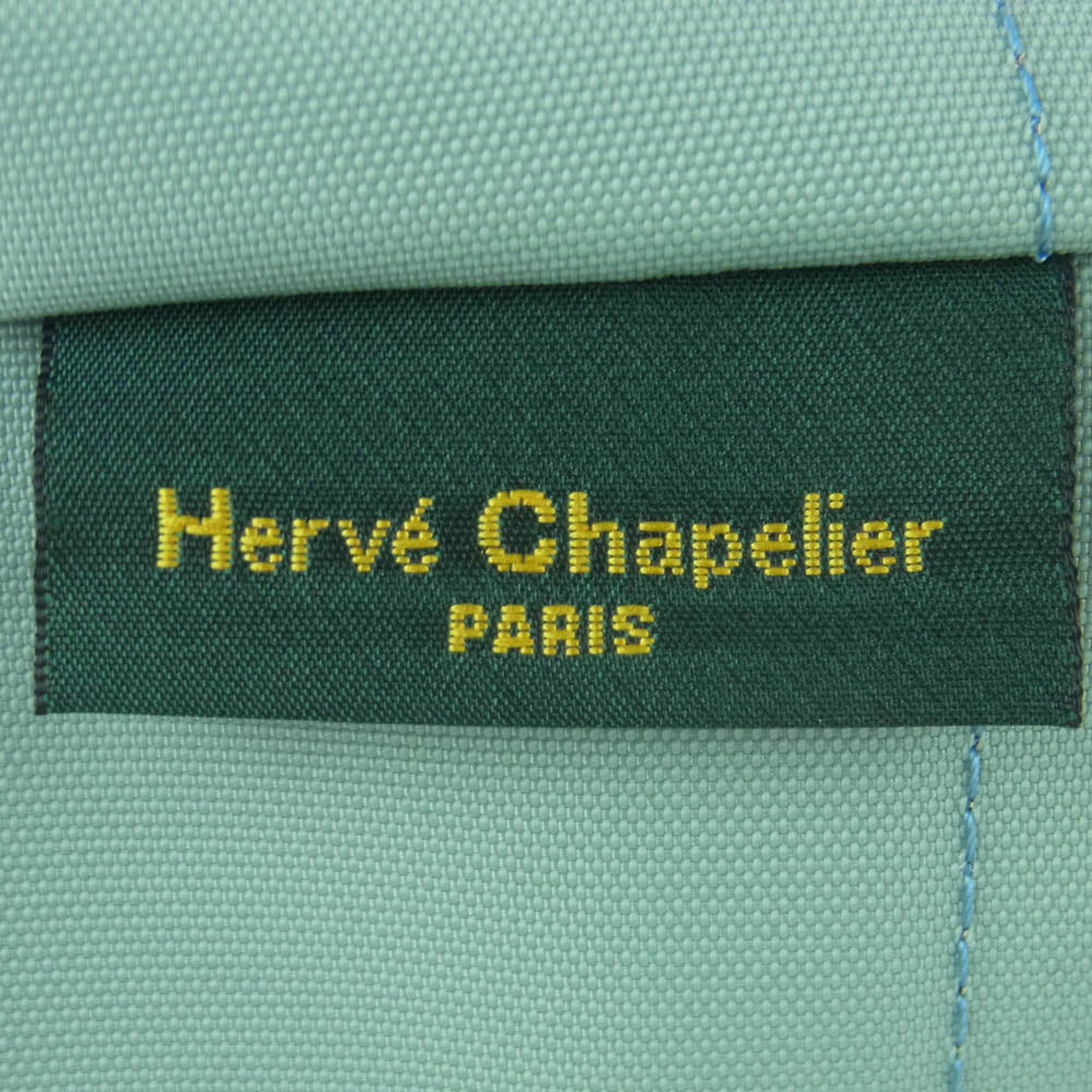 Herve Chapelier エルベ・シャプリエ 901N ナイロン 舟型 トート S ハンドバッグ バンキース ノルベージュ ライトグリーン系 ライトブルー系【美品】【中古】