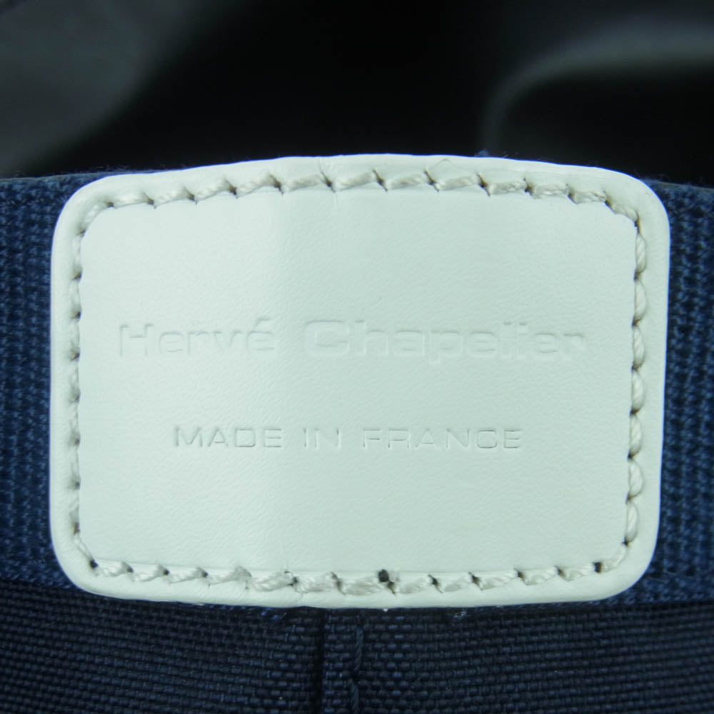 Herve Chapelier エルベ・シャプリエ 704CB コーデュラ ナイロン スクエアトートM ハンドバッグ ネイビー系【中古】