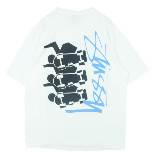 STUSSY ステューシー 26SS SKATE STACK TEE PIGMENT DYED スケート スタック ピグメント ダイド Tシャツ 半袖 カットソー ホワイト系 アイボリー系 L【中古】