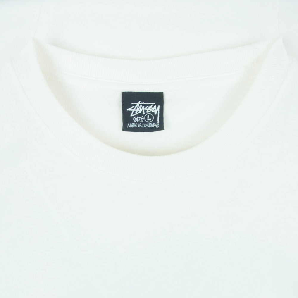 STUSSY ステューシー 26SS SKATE STACK TEE PIGMENT DYED スケート スタック ピグメント ダイド Tシャツ 半袖 カットソー ホワイト系 アイボリー系 L【中古】