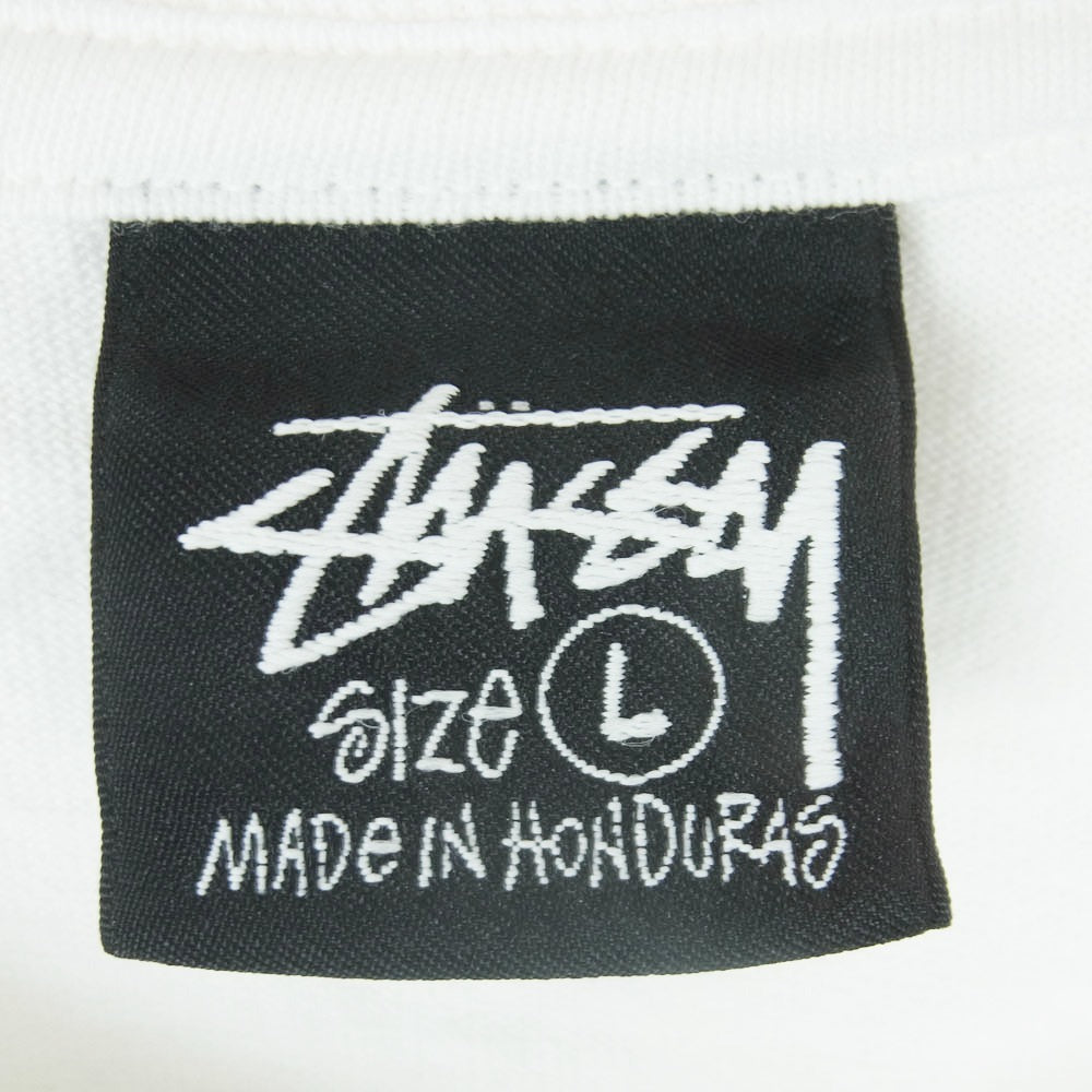 STUSSY ステューシー 26SS SKATE STACK TEE PIGMENT DYED スケート スタック ピグメント ダイド Tシャツ 半袖 カットソー ホワイト系 アイボリー系 L【中古】
