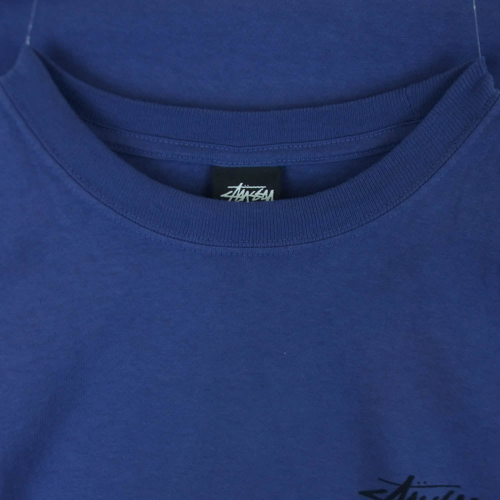 STUSSY ステューシー 8 BALL Pigment Dyed エイトボール ピグメント ダイド Tシャツ 半袖 カットソー ネイビー系 L【中古】