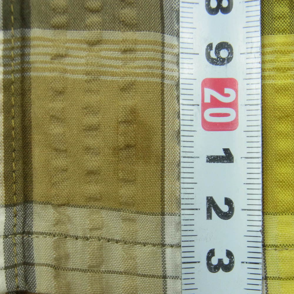 patagonia パタゴニア 53002 SP13 シアサッカー オーガニックコットン 半袖 チェック シャツ イエロー系 ベージュ系 XL【中古】